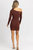 Asymmetrical Chain Trim Mini Dress In Brownie