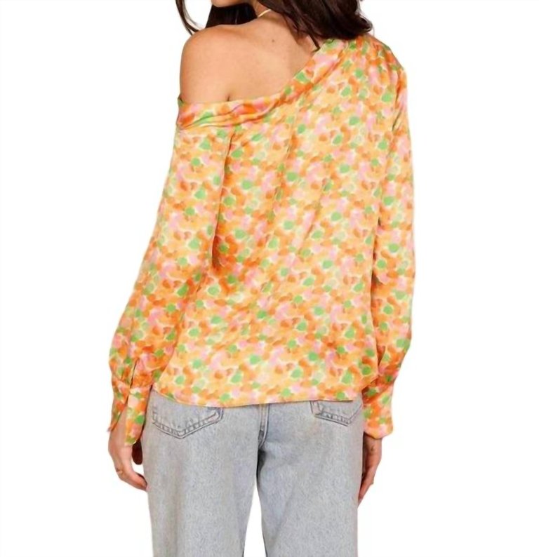 Blousen Sleeve Top In Yellow Multi