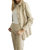 Button Down Faux Leather Shacket In Beige