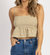 Checked Tie Back Crop Top In Olive - Olive