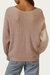 Colorblocked Cropped Twisted Ribbed-Knit Sweater In Ivory/mauve