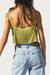 Cropped Satin Split-Front Camisole In Lime