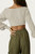 Cropped Twisted Ribbed-Modal Sweater In Ivory