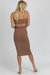 Cutout Ribbed Midi Dress In Mocha