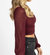 Dotted Asymmetric Ruched Top In Cabernet