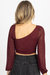 Dotted Asymmetric Ruched Top In Cabernet