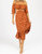 Floral O-Ring Midi Dress In Rust