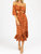 Floral O-Ring Midi Dress In Rust