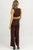 Halter Tie Sleeveless Jumpsuit In Chocolate