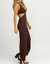 Halter Tie Sleeveless Jumpsuit In Chocolate