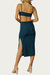 Knotted Cutout Midi Dress In Teal