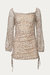 Leopard Mesh Mini Dress In Taupe/mocha