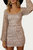 Leopard Mesh Mini Dress In Taupe/mocha - Taupe/Mocha