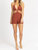 Multi-Way Cutout Tie Back Romper In Cinnamon - Cinnamon