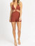 Multi-Way Cutout Tie Back Romper In Cinnamon - Cinnamon