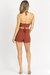 Multi-Way Cutout Tie Back Romper In Cinnamon