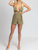 Multi-Way Cutout Tie Romper In Olive - Olive