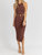 O-Ring Halter Tie Midi Dress In Mocha - Mocha