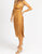 O-Ring Satin One Shoulder Midi Dress In Caramel