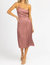 O-Ring Satin One Shoulder Midi Dress In Mauve