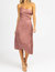 O-Ring Satin One Shoulder Midi Dress In Mauve