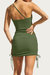 One Shoulder Rib Dress In Olive