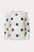 Polka-Dot Intarsia Knit Top In Off White/Black - Off White/Black