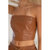 Sierra Faux Leather Tube Top In Deep Rusty Brown