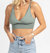 Sweater V-Neck Crop Tank In Dark Sage