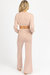 Tie Crop + Front Slit Pant Set In Terracotta