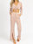 Tie Crop + Front Slit Pant Set In Terracotta