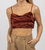 Tiered Woven Cami Top In Mahogany