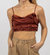 Tiered Woven Cami Top In Mahogany