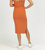 Twist Front Cutout Midi Dress In Terracotta