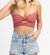 Twisted Tie Back Crop Top In Terracotta