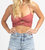 Twisted Tie Back Crop Top In Terracotta - Terracotta