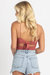 Twisted Tie Back Crop Top In Terracotta