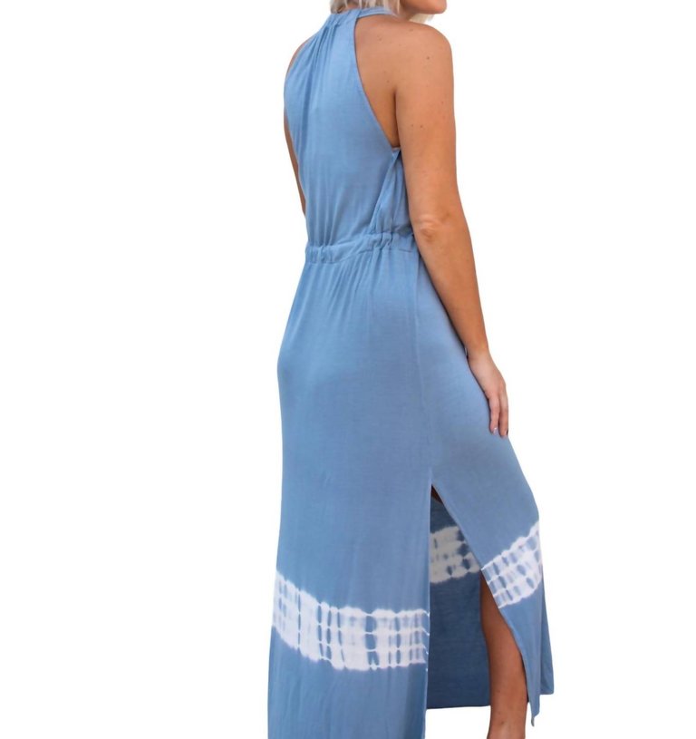 Where Would We Be Maxi Dress In Blue Tie Dye