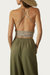 Wrap Open-Back Crop Top In Dusty Sage