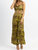 Zebra Wide Leg Pant Set In Lime + Brown - Lime + Brown