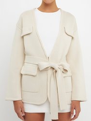 Belted Cardigan - Cream