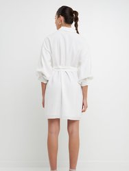 Belted Mini Shirt Dress