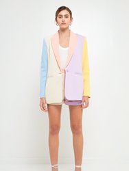 Color Block Blazer - Multi