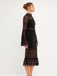 Cut Out Lace Midi Dress