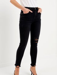 Destroyed Skinny Jeans - Black