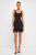 Feather Trim Mini Dress - Black