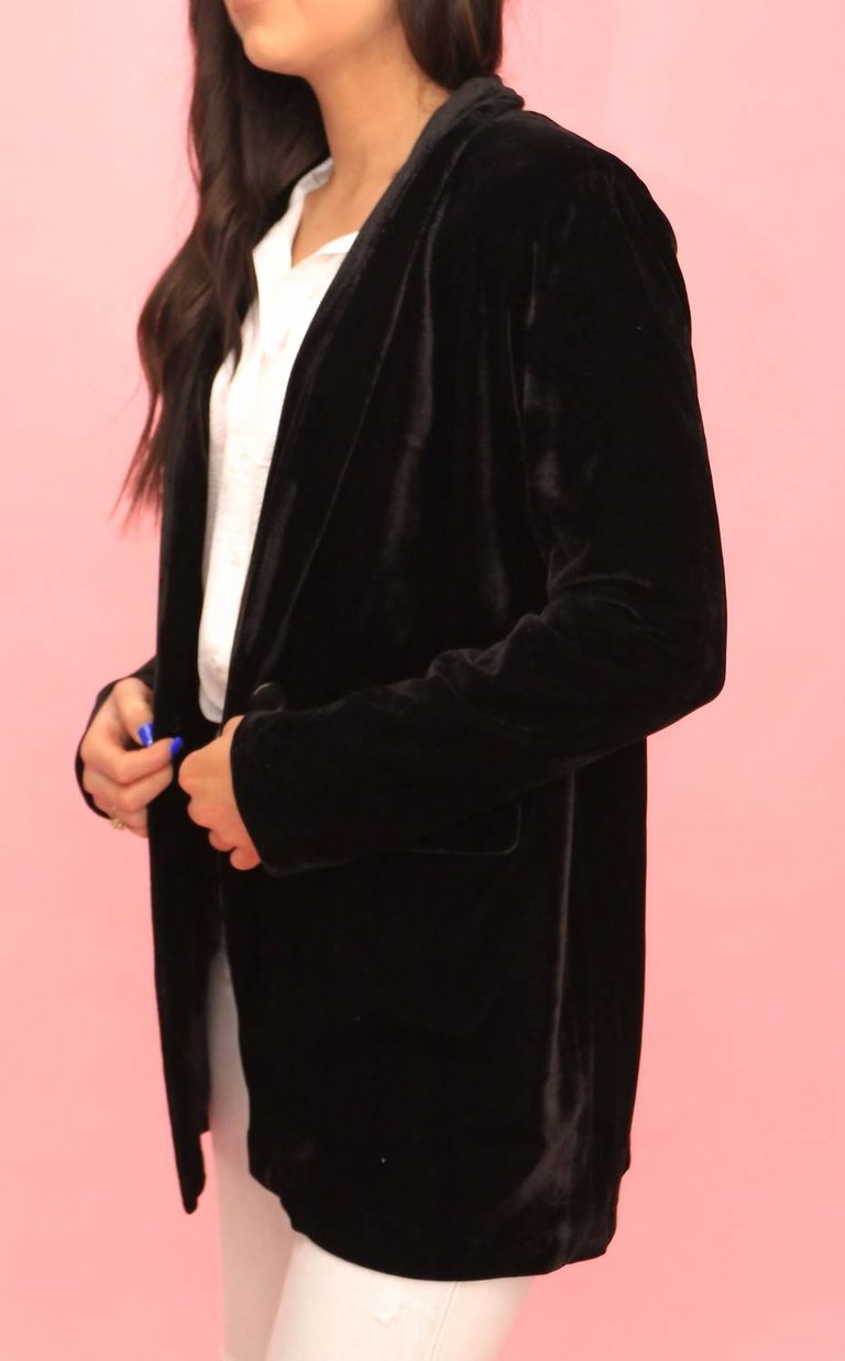 For The Record Women's Velvet Blazer In Black