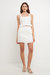 Front Ruffle Ruched Skirt - White