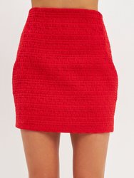 High-Waisted Tweed Skirt