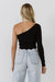 One Shoulder Top with Scalloped Hem